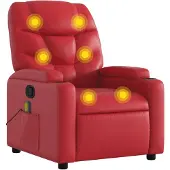 vidaXL Fauteuil de massage rouge similicuir