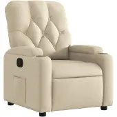 vidaXL Fauteuil relax Tissu Crème