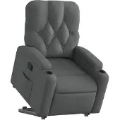 vidaXL Fauteuil relax releveur gris foncé Tissu