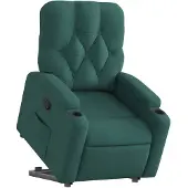 vidaXL Fauteuil relax avec releveur Vert foncé Tissu