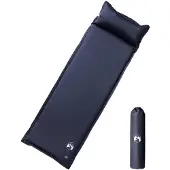 vidaXL Matelas de camping autogonflant avec oreiller 1 personne gris