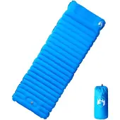 vidaXL Matelas de camping autogonflant avec oreiller 1 personne bleu