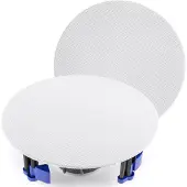 Power Dynamics Haut-parleurs de plafond NCBT8 Set de 2, 2x 40W, blanc (Passif, 2x 40 W), Haut-parleur PA, Blanc