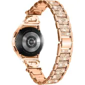 Cover-Discount Bracelet en acier inoxydable avec strass 20mm rose gold (20 mm, Acier inoxydable), Sangles de montre, Or