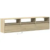 vidaXL Armoire TV murale avec LED Chêne Sonoma 180x31x45 cm