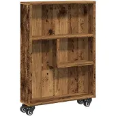 vidaXL Chariot de rangement Étroit imitation vieux bois 48x13x68 Bois composite