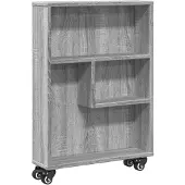 vidaXL Chariot de rangement Étroit Gris Sonoma 48x13x68 cm Bois composite
