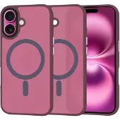 Techsuit - HaloFrost MagSafe Series - iPhone 16 Plus - Bordeaux (Apple iPhone 16 Plus), Coque pour téléphone portable, Rouge