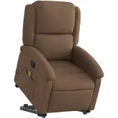 vidaXL Fauteuil de massage avec releveur Marron Tissu