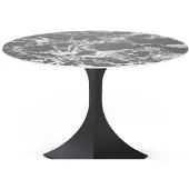 Halmar Table ronde Manuel marbre noir / noir