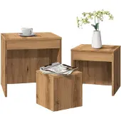 vidaXL Tables gigognes 3 pcs chêne artisanal bois d'ingénierie