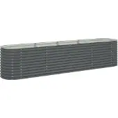 vidaXL Lit surélevé de jardin 400 x 80 x 81 cm Acier galvanisé Gris
