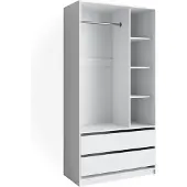 Vicco Armoire Elmo Blanc 100x200cm avec 2 tiroirs, Model 40625