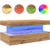 vidaXL Table basse avec lampes LED Chêne Artisan 90x50x40 cm