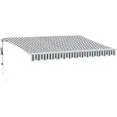 vidaXL Store automatique avec LED anthracite et blanc 350 x 250 cm