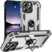 Cover-Discount iPhone 16 Pro Max - Armor Case avec kickstand (Apple iPhone 16 Pro Max), Coque pour téléphone portable, Argent