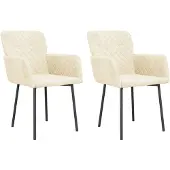 vidaXL Chaise de salle à manger 2 pcs. Velours crème