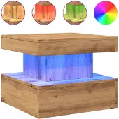 vidaXL Table basse avec lampes LED Chêne Artisan 50x50x40 cm