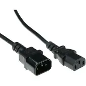 ACT Powercord C13 - C14 black 4 m (4 m), Câble d'alimentation, Noir
