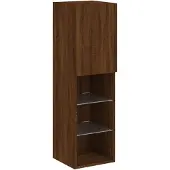 vidaXL Armoire TV avec lampes LED brun imitation chêne 30,5x30x102 cm