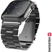 Swissten - Bracelet en métal pour Apple Watch 42-49mm (noir)