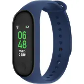 Forever SB-50 Fitband - Bracelet de fitness connecté Traceur d'activité & de fréquence cardiaque Discret et léger, longue durée de vie de la batterie Bleu marine