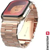 Swissten - Bracelet en métal pour Apple Watch 42-49 mm (or rose)