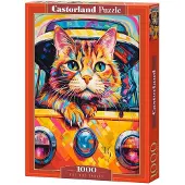 Castorland Puzzle Chat qui Voyage en Buse - 1000 pièces