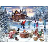 Sunsout Puzzle Patineurs autour d'un feu de camp - 1000 pièces Puzzle