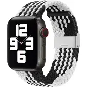 Mtp Products Montre 42/44/45mm Braided Fabric Strap (42 mm, 44 mm, 45 mm, Tissu tressé), Sangles de montre, Blanc, Noir