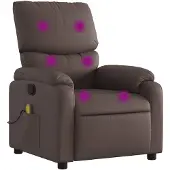 vidaXL Fauteuil de massage brun similicuir