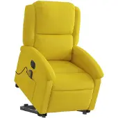 vidaXL Fauteuil de massage avec releveur Électrique Jaune Velours