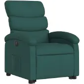 vidaXL Fauteuil de massage électrique avec releveur Tissu vert foncé
