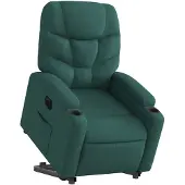 vidaXL Fauteuil relax avec releveur électrique Vert foncé Tissu