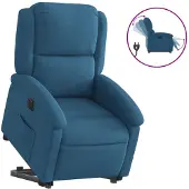 vidaXL Fauteuil relax releveur électrique bleu velours