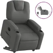 vidaXL Fauteuil relax avec releveur électrique Tissu gris foncé