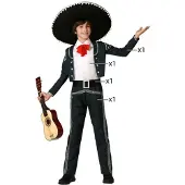 Atosa Mariachi Kids Costume Noir 10-12 Years Enfants