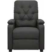 The Living Store Fauteuil relax gris foncé Tissu