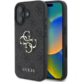 GUESS Coque 4G Metal Logo Backcover pour Apple iPhone 16 - Noir