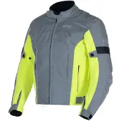 GMS Lagos veste textile imperméable pour moto, gris/jaune, 2XL
