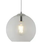 Searchlight Balls Lampe suspendue à 1 flamme chromée Abat-jour en verre Ø25 cm verre clair