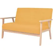 vidaXL Canapé à 2 places Tissu Jaune