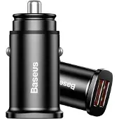 Baseus Square 2Xusb Qc3.0 5A 30W Chargeur de voiture (Noir)