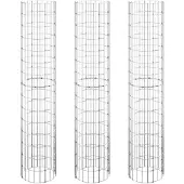 vidaXL Gabion lits surélevés 3 pcs. Rond Acier galvanisé Ø30x150 cm