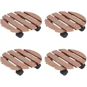 vidaXL Rouleau pour plantes 4 pcs. Marron Ø30x7,5 cm WPC