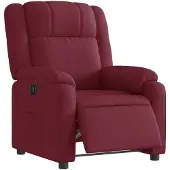 vidaXL Fauteuil relax électrique vin rouge tissu