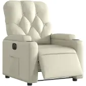 vidaXL Fauteuil relax électrique Crème similicuir