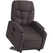 vidaXL Fauteuil relax avec releveur électrique Tissu marron foncé