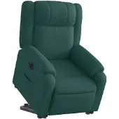 vidaXL Fauteuil relax avec releveur électrique Vert foncé Tissu