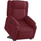 vidaXL Fauteuil relax avec releveur électrique Tissu rouge vin